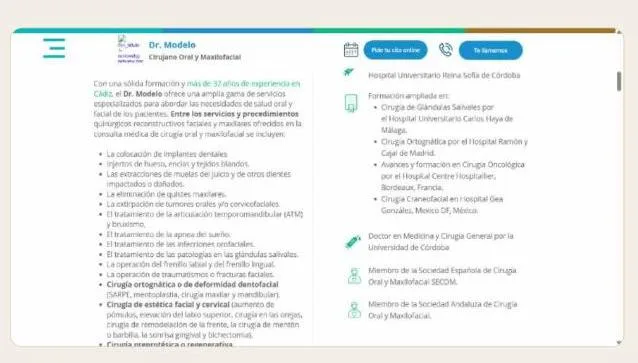 Web anterior en Wix: todos los tratamientos en una lista de texto